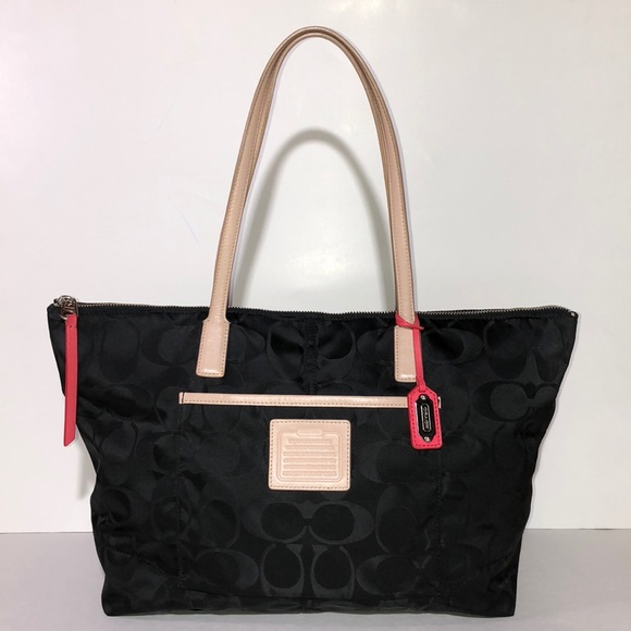 Coach Legacy Weeknd Signature Black Nylon East West Tote - Picture 2 of 9
